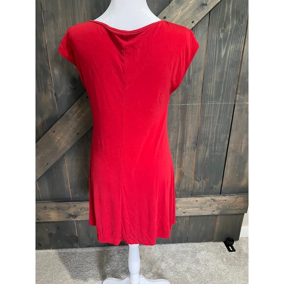 Eileen Fisher 100% Silk Dress Womens Small Red Sleeveless Pullover Short Stretch - Picture 3 of 11